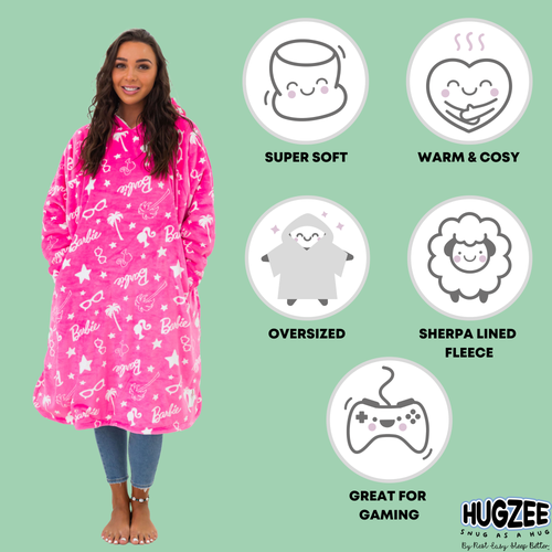 HUGZEE Barbie Stars Wearable Hooded Fleece - Medium Image 3