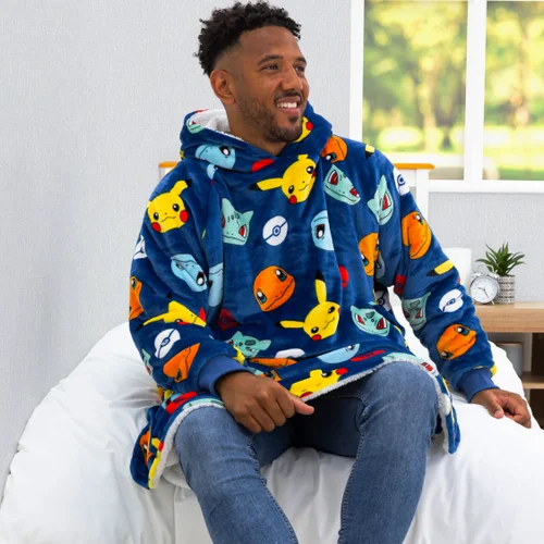 HUGZEE Pokemon Badges Wearable Hooded Fleece - Medium Image 2