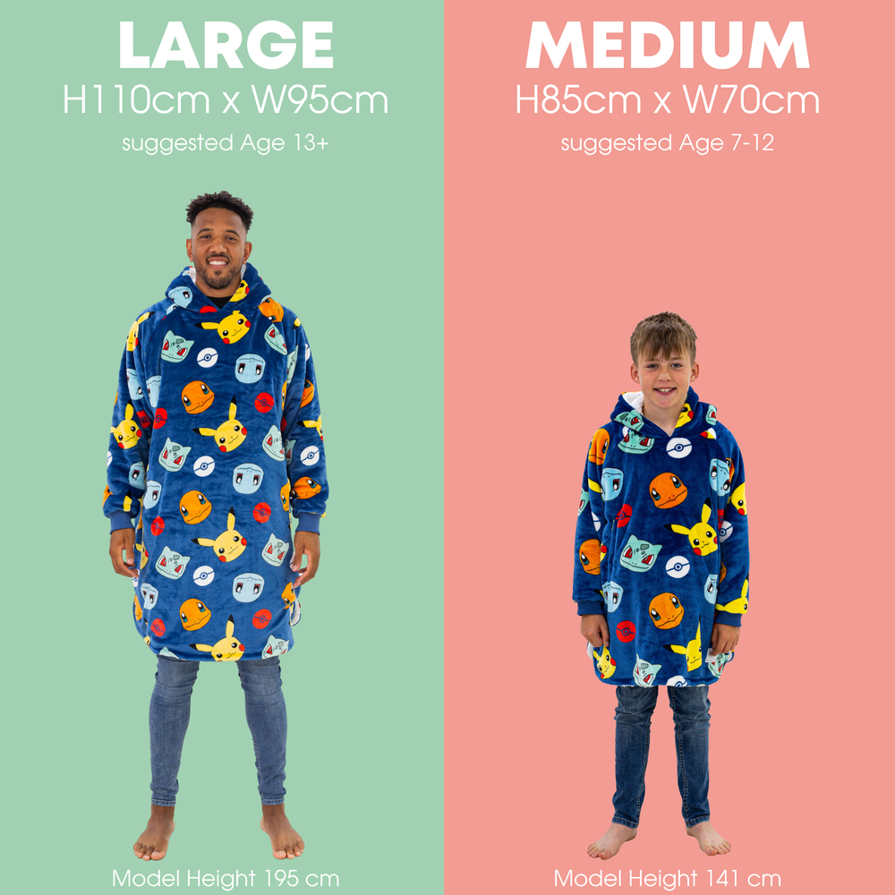 HUGZEE Pokemon Badges Wearable Hooded Fleece - Medium Image 4