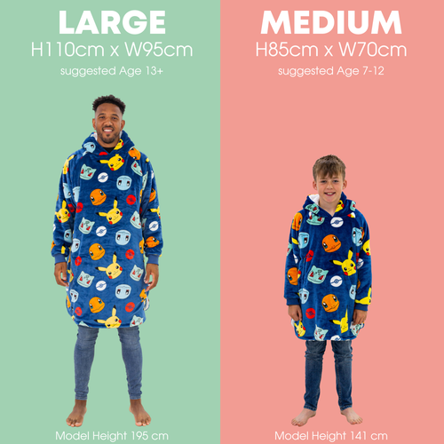 HUGZEE Pokemon Badges Wearable Hooded Fleece - Medium Image 4