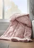 Catherine Lansfield Cosy Diamond Faux Fur Soft 130x170cm Blanket Throw Blush Pink - One Size Image 1