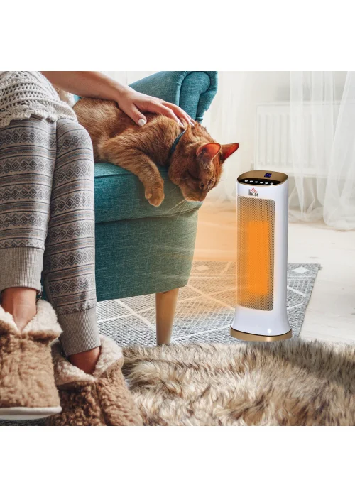 HOMCOM Oscillating Tabletop Ceramic Space Heater (52.5cm x 20.5cm x 15.5cm) - No Size Image 2