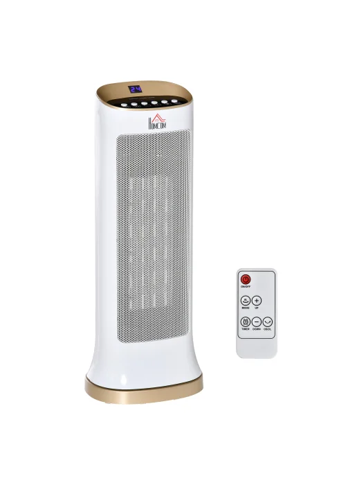 HOMCOM Oscillating Tabletop Ceramic Space Heater (52.5cm x 20.5cm x 15.5cm) - No Size Image 1