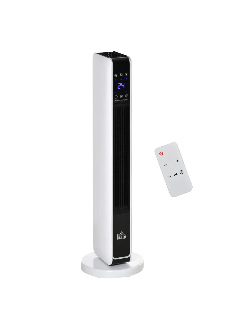 HOMCOM Indoor Tower Ceramic Space Heater (21cm x 21cm x 73cm) - No Size Image 1