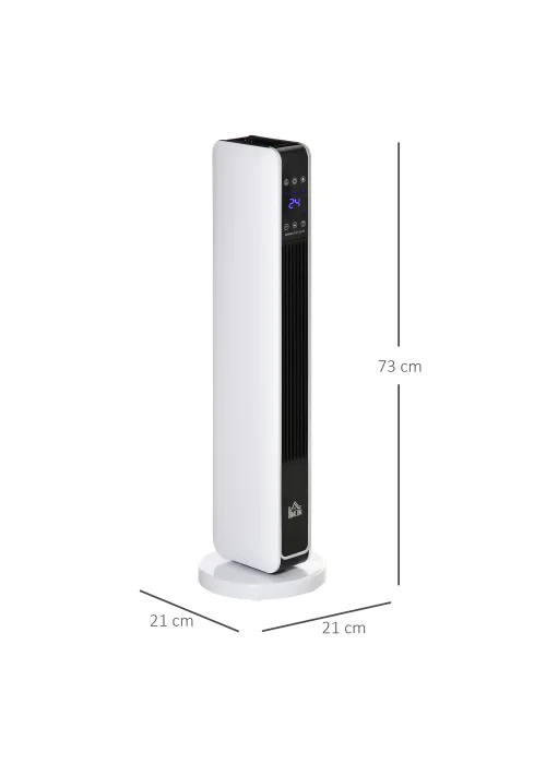 HOMCOM Indoor Tower Ceramic Space Heater (21cm x 21cm x 73cm) - No Size Image 3