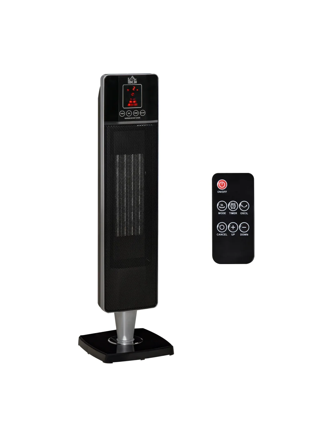 HOMCOM Ceramic Tower Heater (23cm x 22cm x 78cm) - One Size Image 1