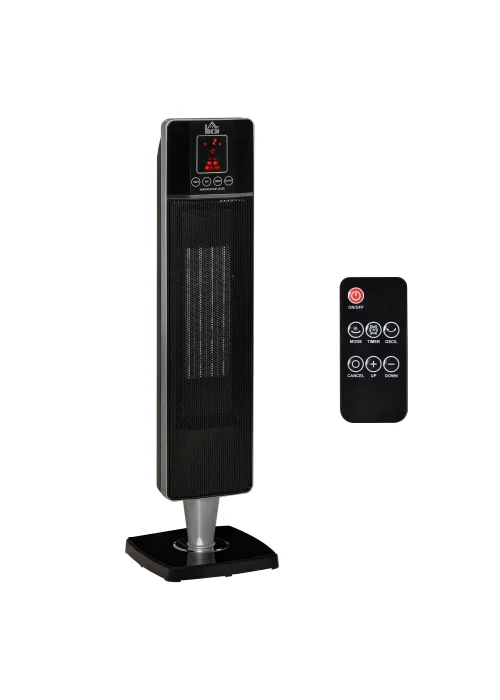 HOMCOM Ceramic Tower Heater (23cm x 22cm x 78cm) - One Size Image 1