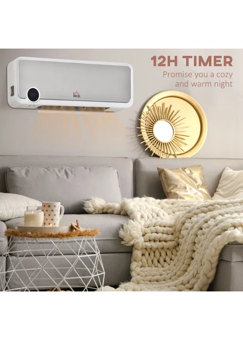 HOMCOM Wall Downflow Heater (56cm x 18.5cm x 12cm) - No Size Image 4