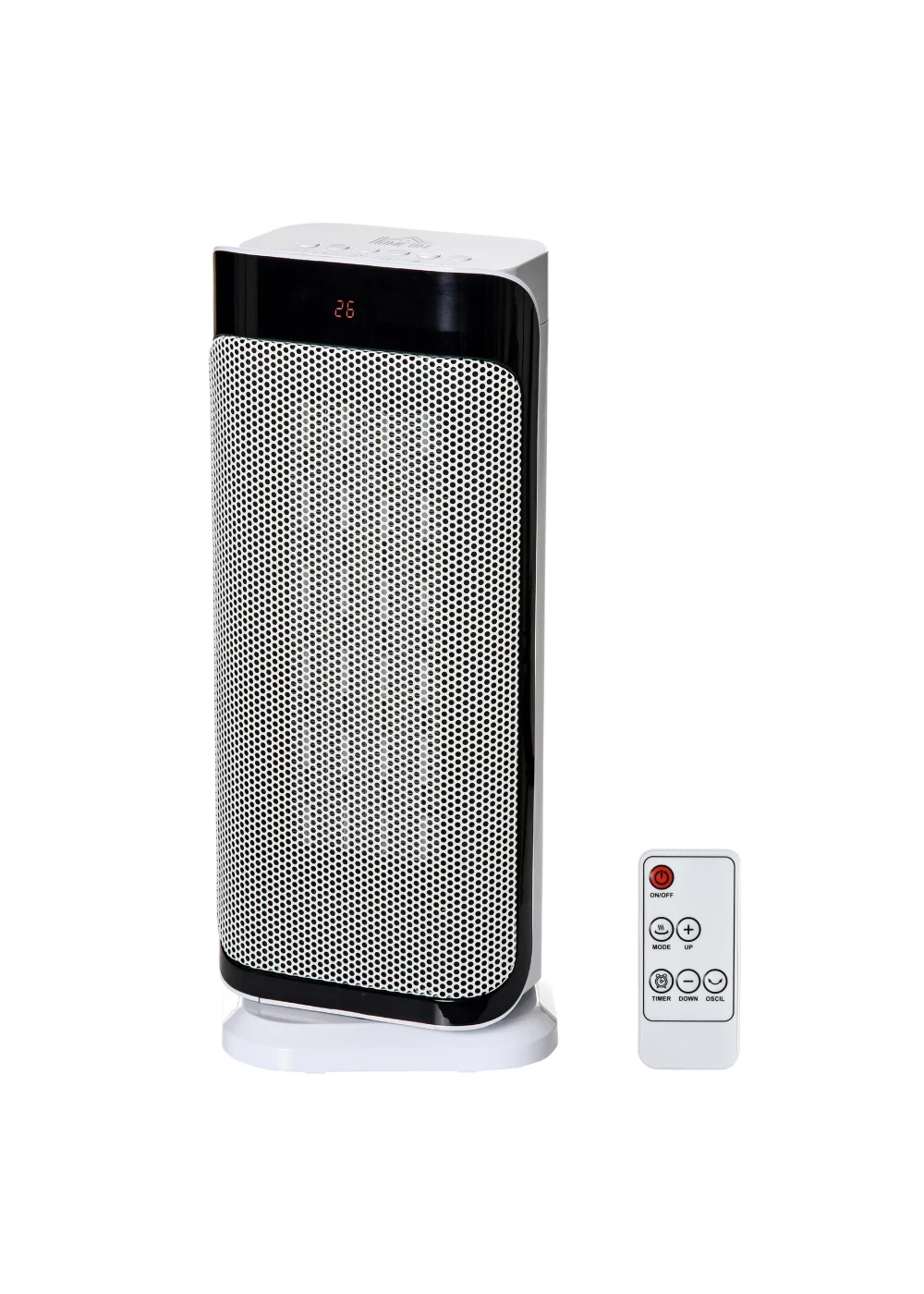 HOMCOM Oscillating Ceramic Space Heater (17cm x 13cm x 41.5cm) - One Size Image 1