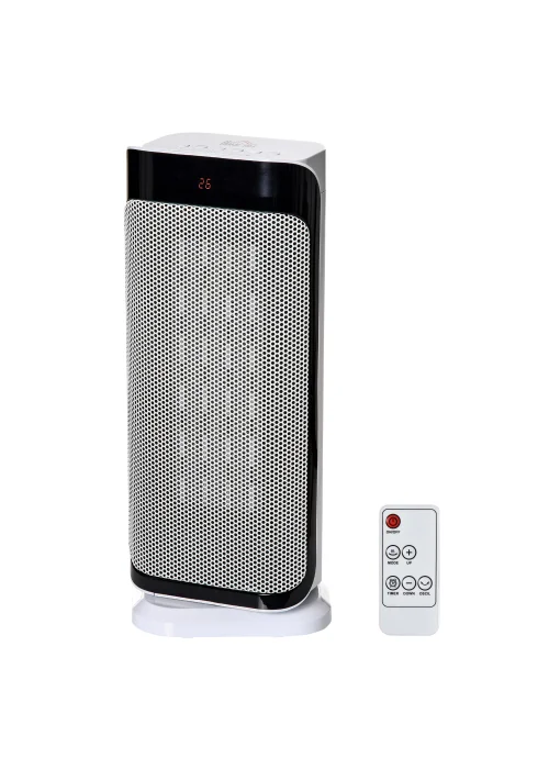 HOMCOM Oscillating Ceramic Space Heater (17cm x 13cm x 41.5cm) - One Size Image 1