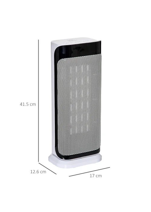 HOMCOM Oscillating Ceramic Space Heater (17cm x 13cm x 41.5cm) - One Size Image 3