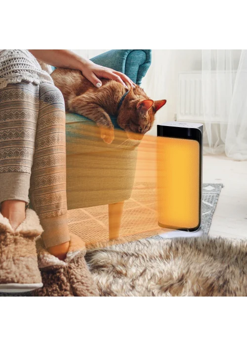 HOMCOM Oscillating Ceramic Space Heater (17cm x 13cm x 41.5cm) - One Size Image 2
