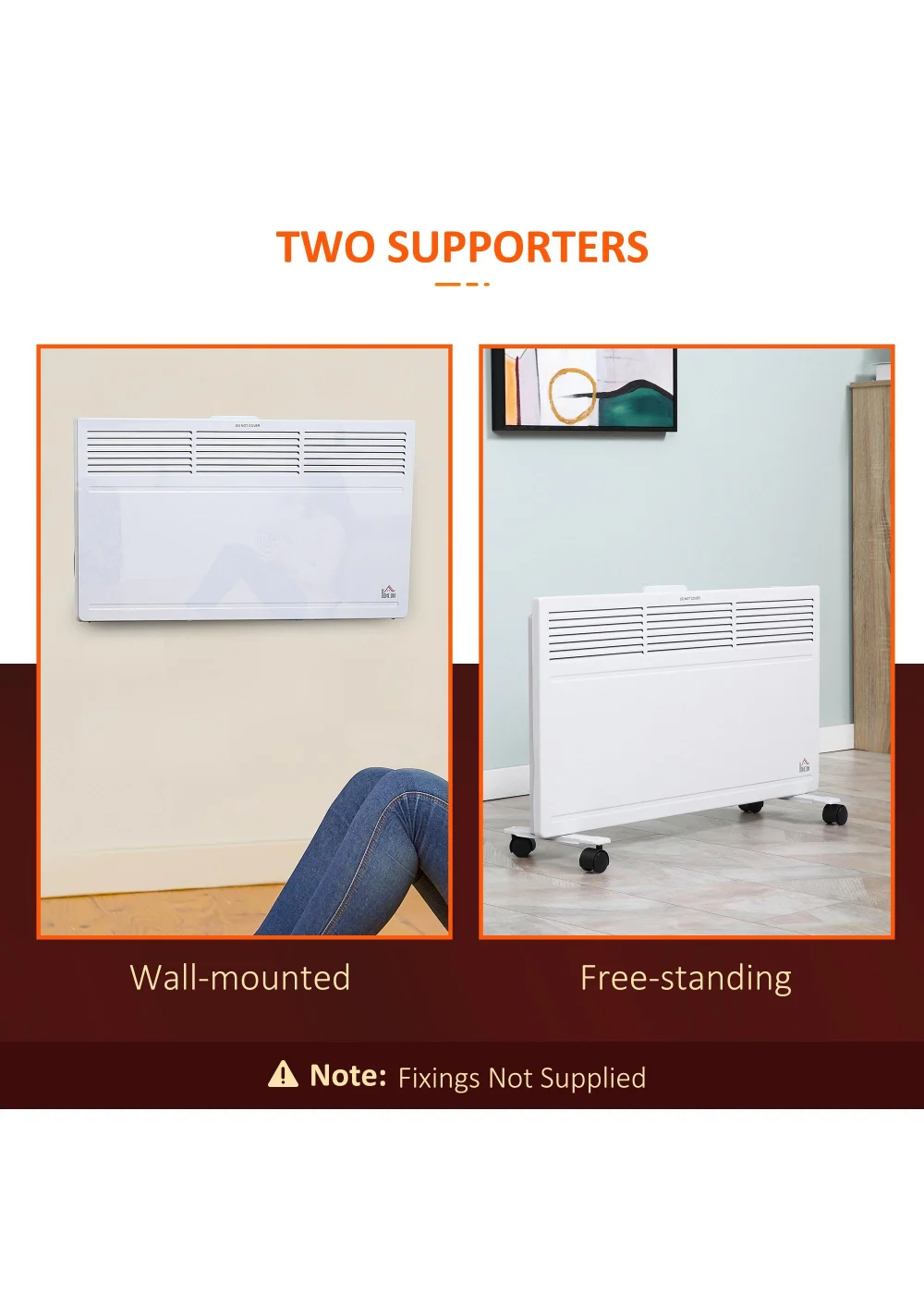 HOMCOM Convector Radiator Heater (45.5cm x 74cm x 23cm) - No Size Image 5