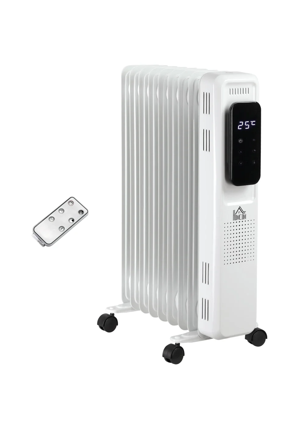 HOMCOM Oil Filled Nine Fin Portable Radiator (42.5cm x 24cm x 63cm) - One Size Image 1