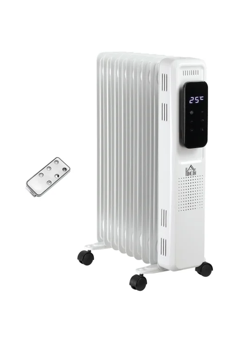 HOMCOM Oil Filled Nine Fin Portable Radiator (42.5cm x 24cm x 63cm) - One Size Image 1