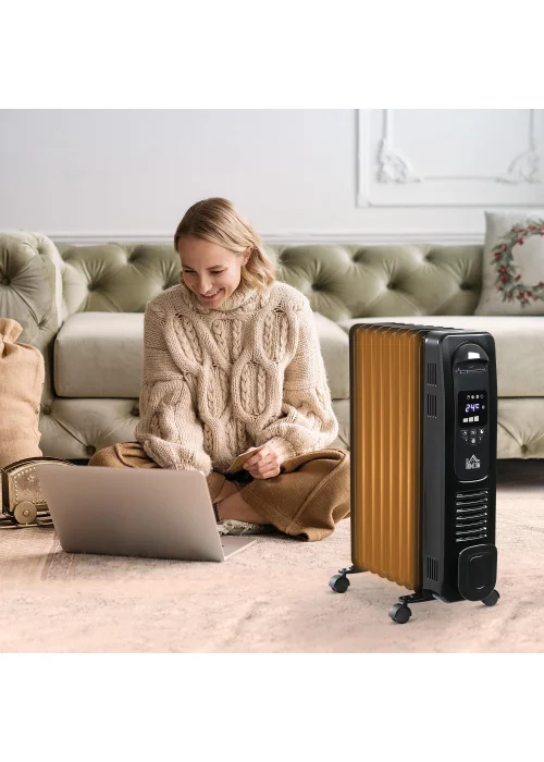 HOMCOM Oil Filled Radiator Electric Heater (44.5cm x 24cm x 64cm) - No Size Image 2