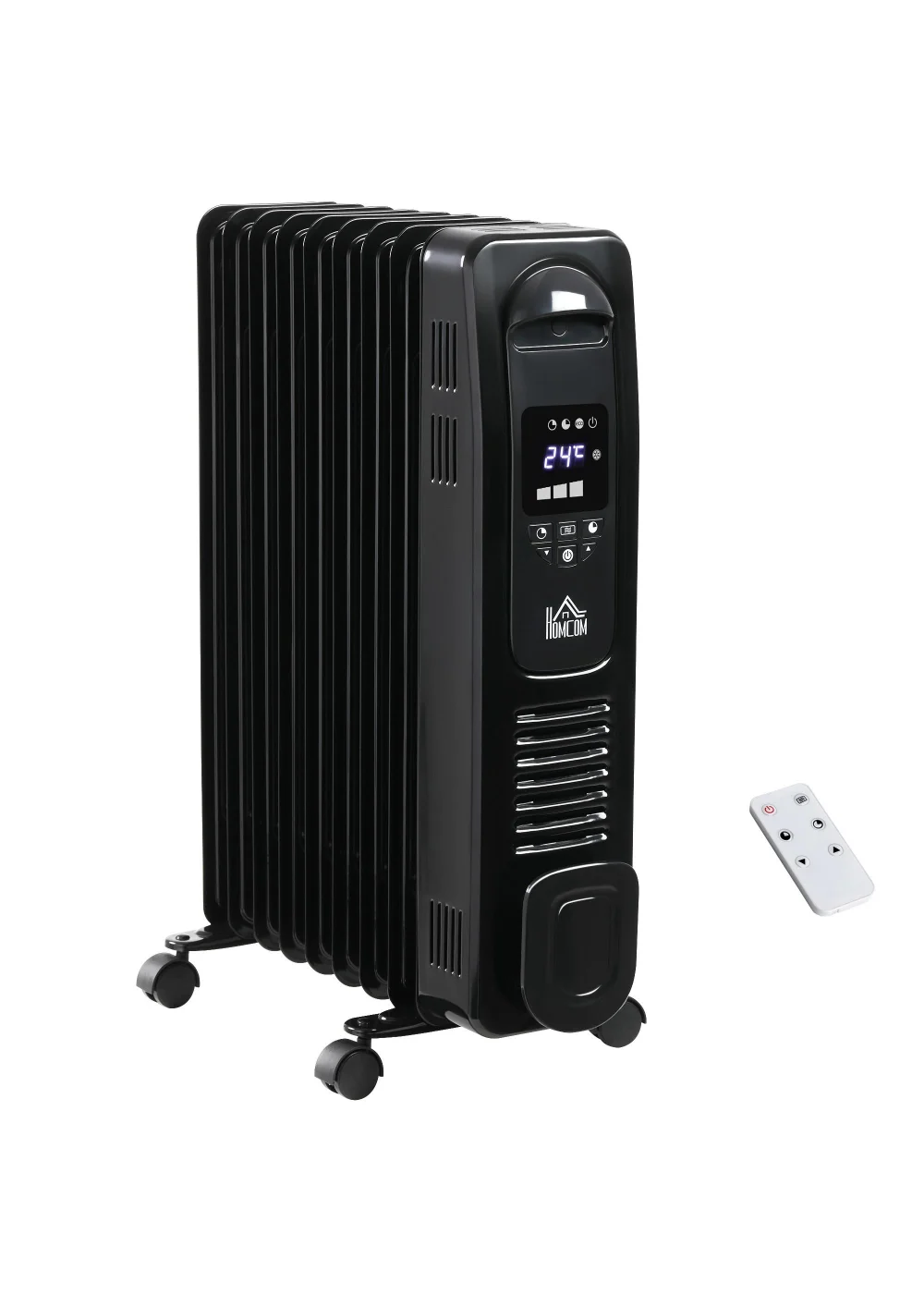 HOMCOM Oil Filled Radiator Electric Heater (44.5cm x 24cm x 64cm) - No Size Image 1