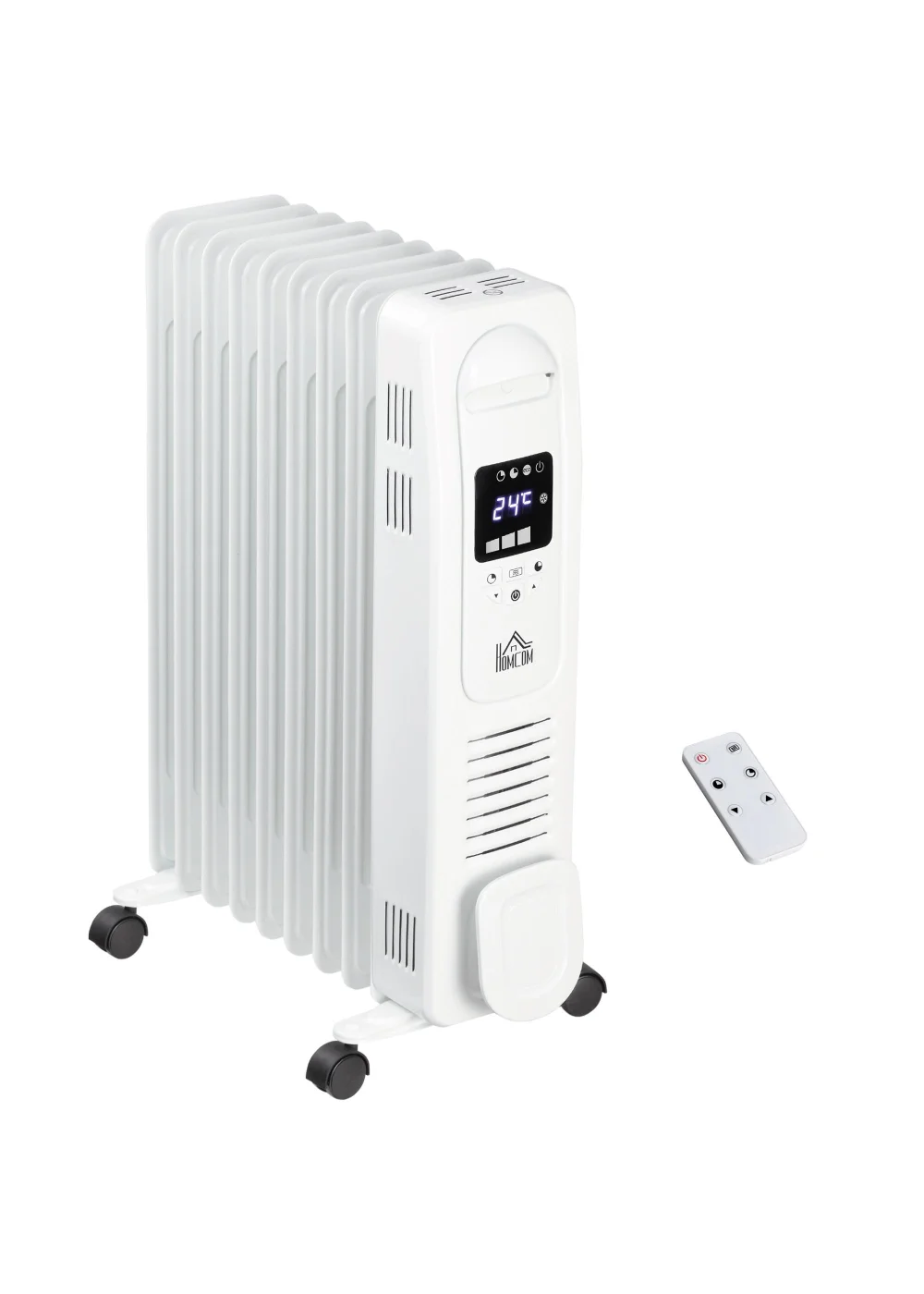 HOMCOM Oil Filled Radiator Electric Heater (44.5cm x 24cm x 64cm) - No Size Image 1