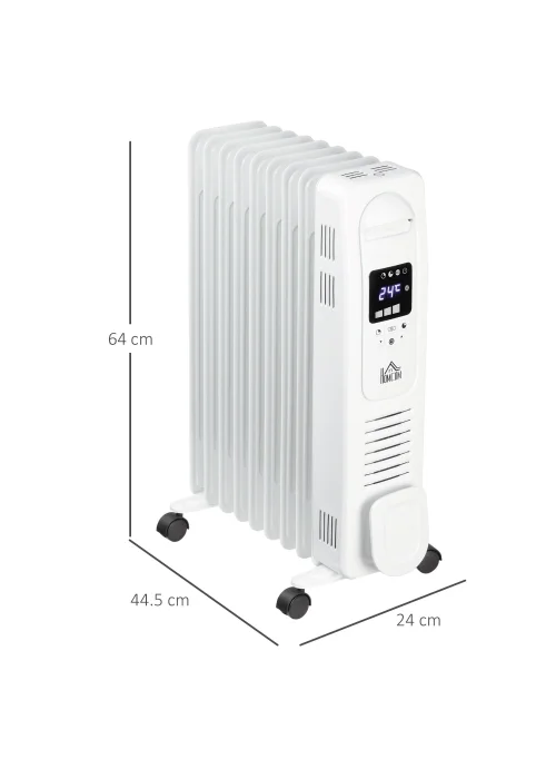 HOMCOM Oil Filled Radiator Electric Heater (44.5cm x 24cm x 64cm) - No Size Image 3