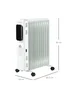 HOMCOM 2500W Oil Filled 11 Fin Portable Radiator (63cm x 50.5cm x 24cm) - One Size Image 3