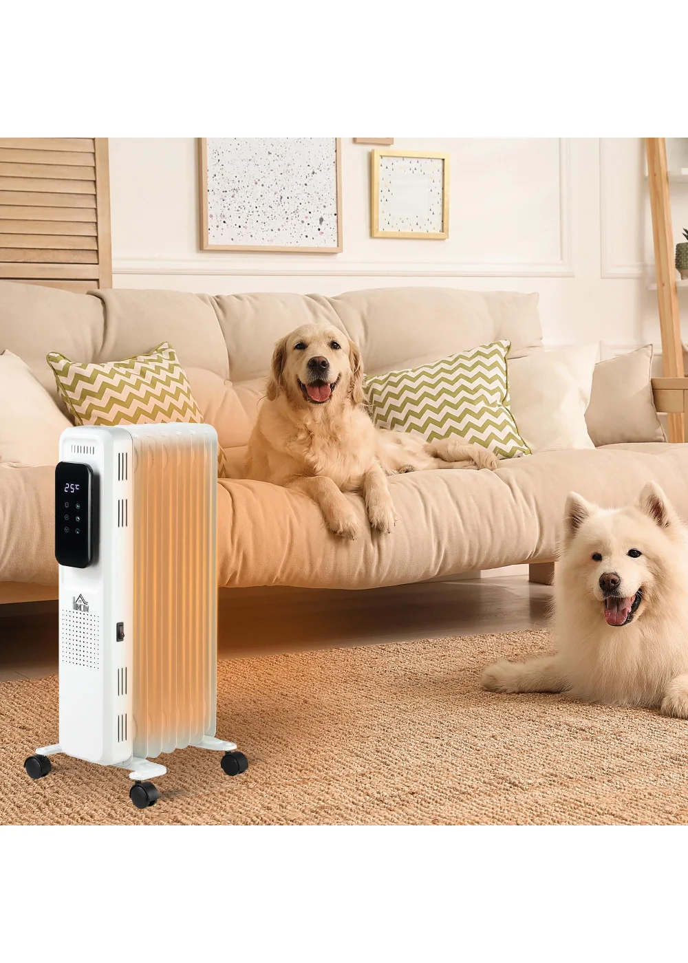 HOMCOM Oil Filled Radiator Heater (34.5cm x 24cm x 63cm) - One Size Image 2