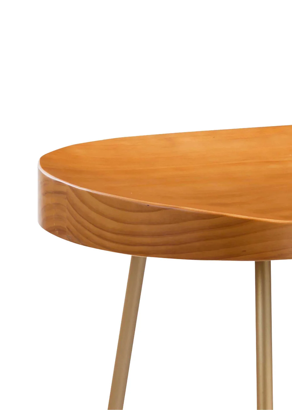 LPD Furniture Bailey Pine Wood Seat Gold Effect Leg Bar Stool (760x455x475mm) - No Size Image 2