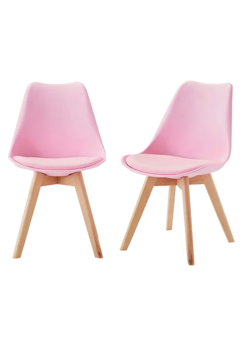 LPD Furniture Set of 2 Louvre Chairs Pink (810x485x555mm) - One Size Image 1