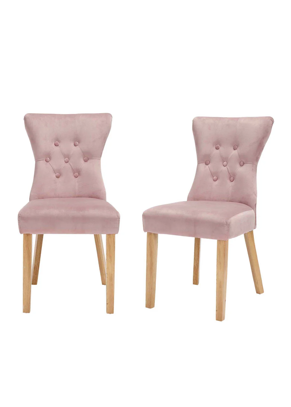 LPD Furniture Set of 2 Naples Dining Chairs Blush Pink (920x630x460mm) - One Size Image 1