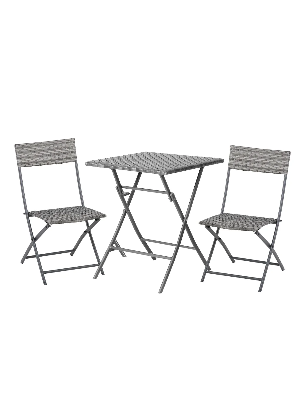 Outsunny 3 Pieces Outdoor Rattan Bistro Set PE - No Size Image 2