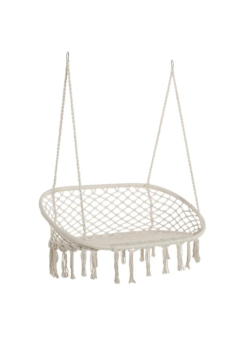 Outsunny 2-Seater Hanging Hammock Chair with Soft Cushion for Patio, Garden, Balcony, Living Room - No Size Image 2
