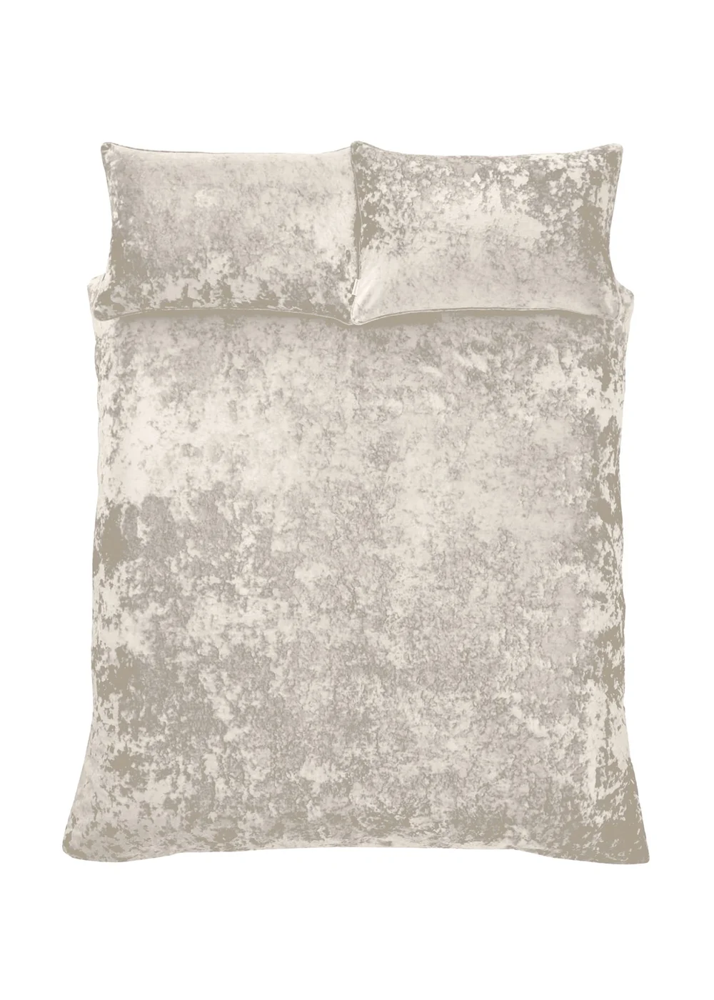 Catherine Lansfield Crushed Velvet Duvet Cover Set Natural - Double Image 4