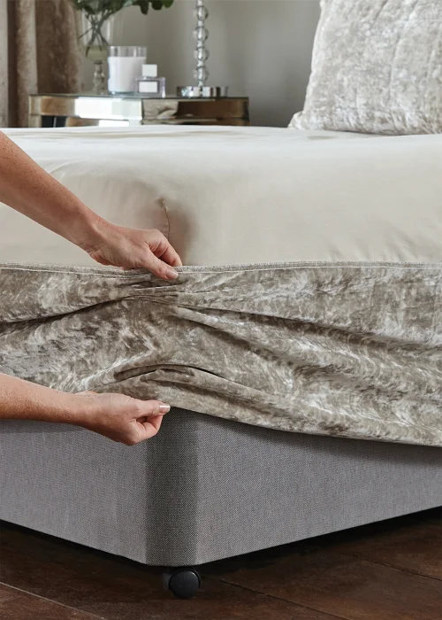 Catherine Lansfield Crushed Velvet Divan Base Wrap - Double Image 3