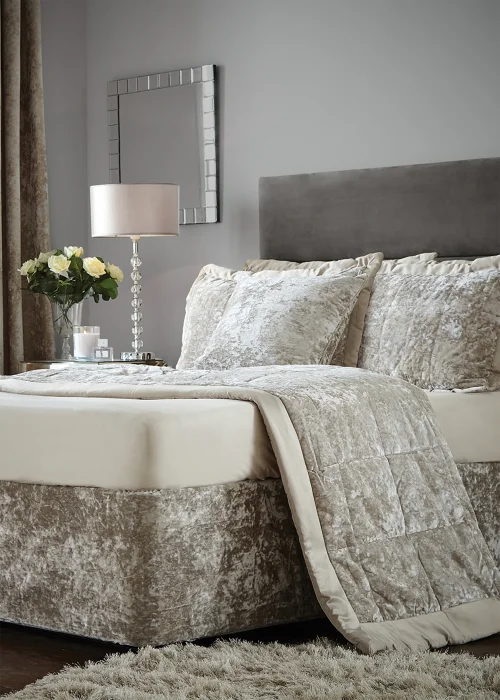 Catherine Lansfield Crushed Velvet Divan Base Wrap - Double Image 5