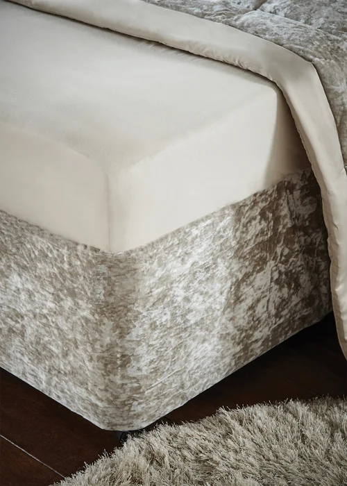 Catherine Lansfield Crushed Velvet Divan Base Wrap - Double Image 1