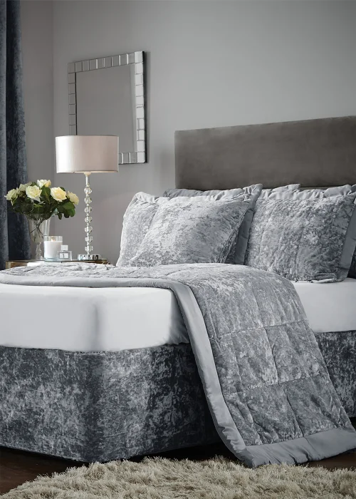 Catherine Lansfield Crushed Velvet Divan Base Wrap - Double Image 5