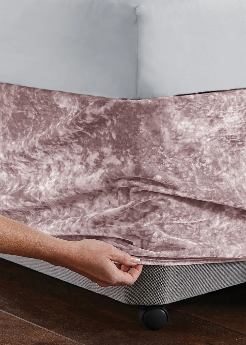 Catherine Lansfield Crushed Velvet Divan Base Wrap - Double Image 4
