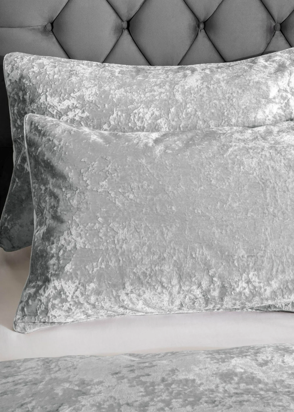 Catherine Lansfield Crushed Velvet Duvet Cover Set - Double Image 2