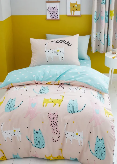 Catherine Lansfield Cute Cats Duvet Cover - Junior Image 1