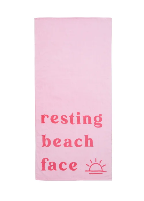 Sassy B Resting Beach Face Cotton Beach Towel - One Size Image 3