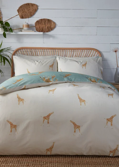 Fusion Milo Giraffe Blue Reversible Duvet Cover Set - Single Image 5