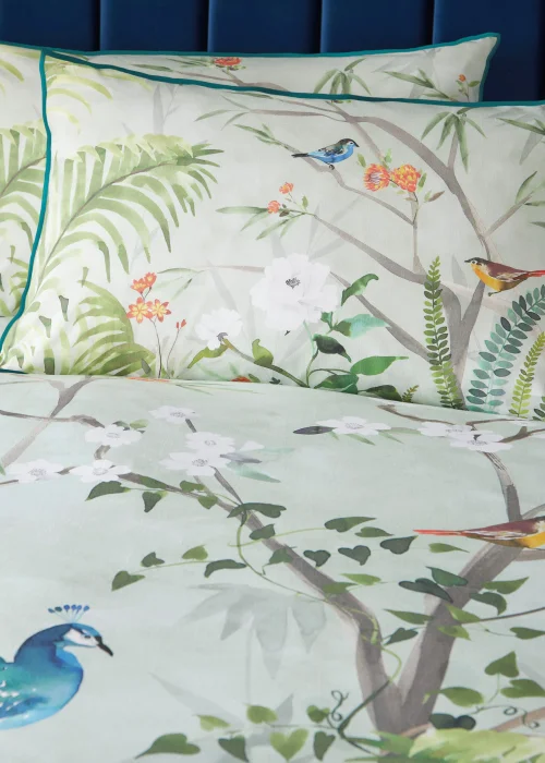 Soiree Peacock Jungle Sateen Multi Duvet Cover Set - Double Image 2