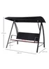 Outsunny 3 Seater Garden Rattan Swing Chair Hammock - One Size Image 3