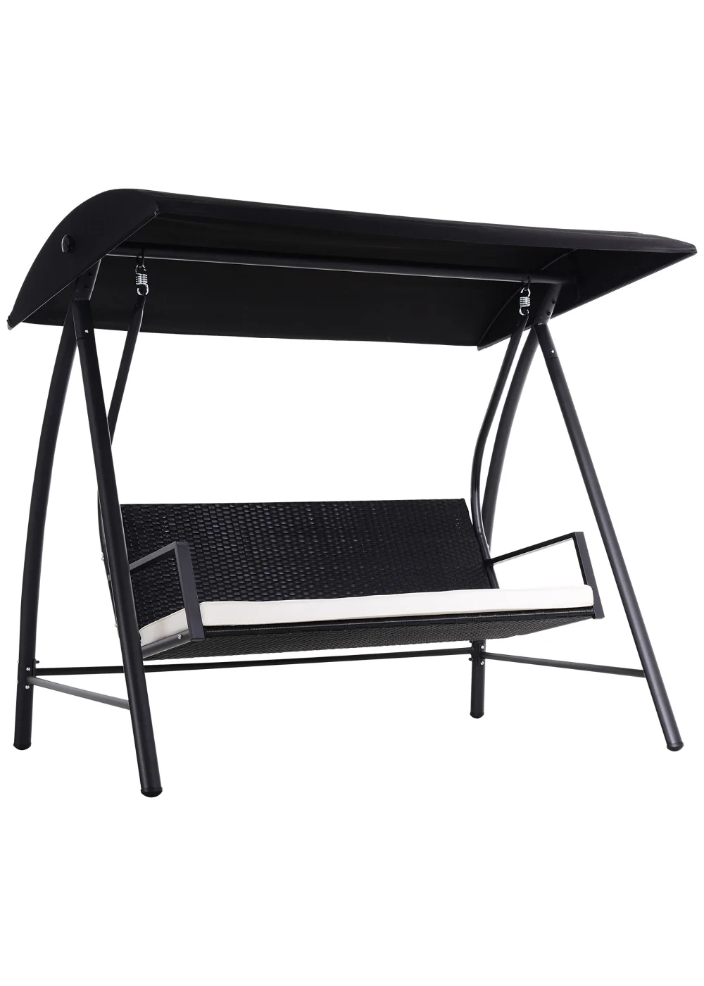 Outsunny 3 Seater Garden Rattan Swing Chair Hammock - One Size Image 2