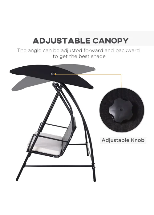 Outsunny 3 Seater Garden Rattan Swing Chair Hammock - One Size Image 4