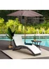 Outsunny Garden Rattan Sun Lounger (156cm x 59cm x 78cm) - One Size Image 1