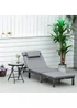Outsunny Garden Rattan Furniture Recliner Sun Lounger (195cm x 65cm x 22cm) - One Size Image 1