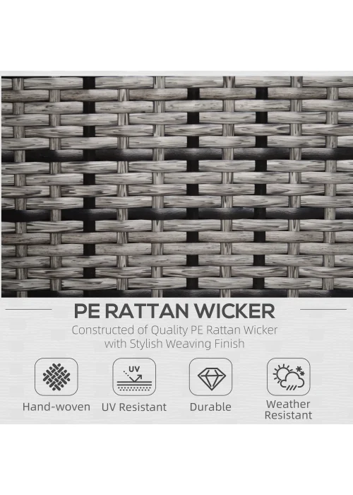 Outsunny 1 Seater Rattan Garden Chair (75cm x 70cm x 80cm) - One Size Image 4