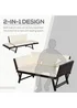 Outsunny 2 in 1Rattan Folding Chaise Lounger w/ Cushion - One Size Image 4