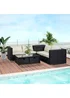 Outsunny 4 Seat Patio Rattan Sofa Set - One Size Image 2