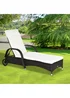 Outsunny Adjustable Wicker Rattan Sun Lounger (200cm x 73cm x 30-103cm) - One Size Image 2